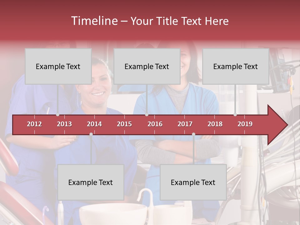 A Group Of Women In Scrubs Standing Next To Each Other PowerPoint Template