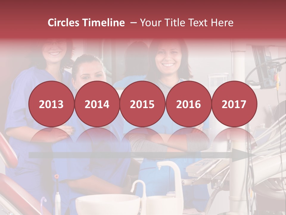 A Group Of Women In Scrubs Standing Next To Each Other PowerPoint Template