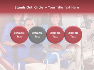 A Group Of Women In Scrubs Standing Next To Each Other PowerPoint Template