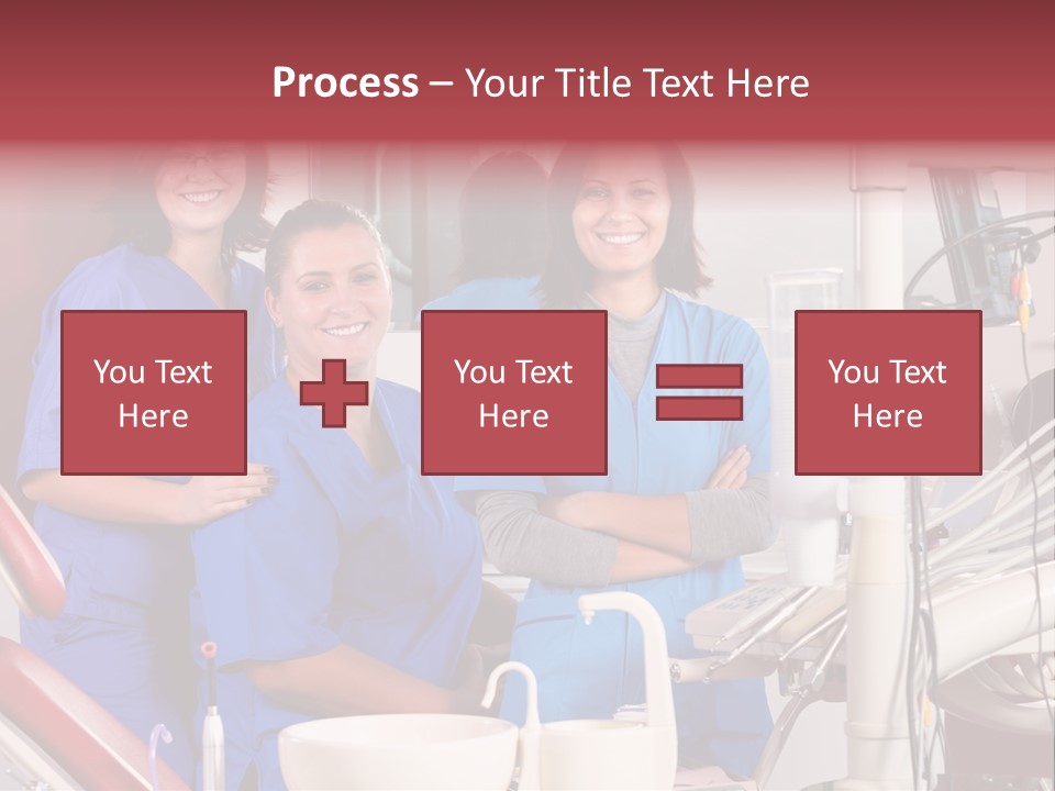 A Group Of Women In Scrubs Standing Next To Each Other PowerPoint Template