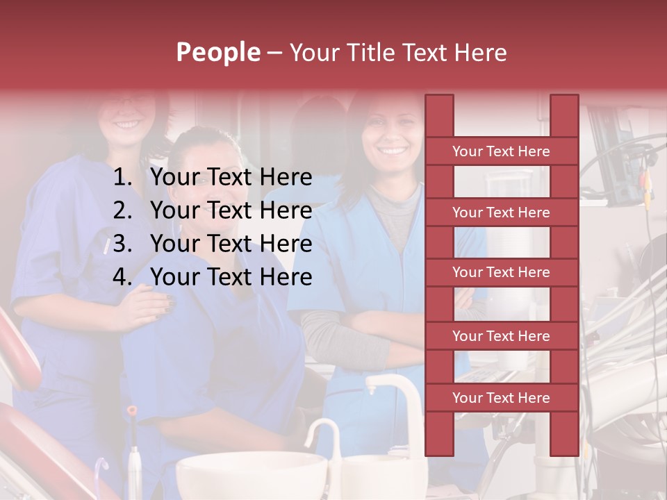 A Group Of Women In Scrubs Standing Next To Each Other PowerPoint Template