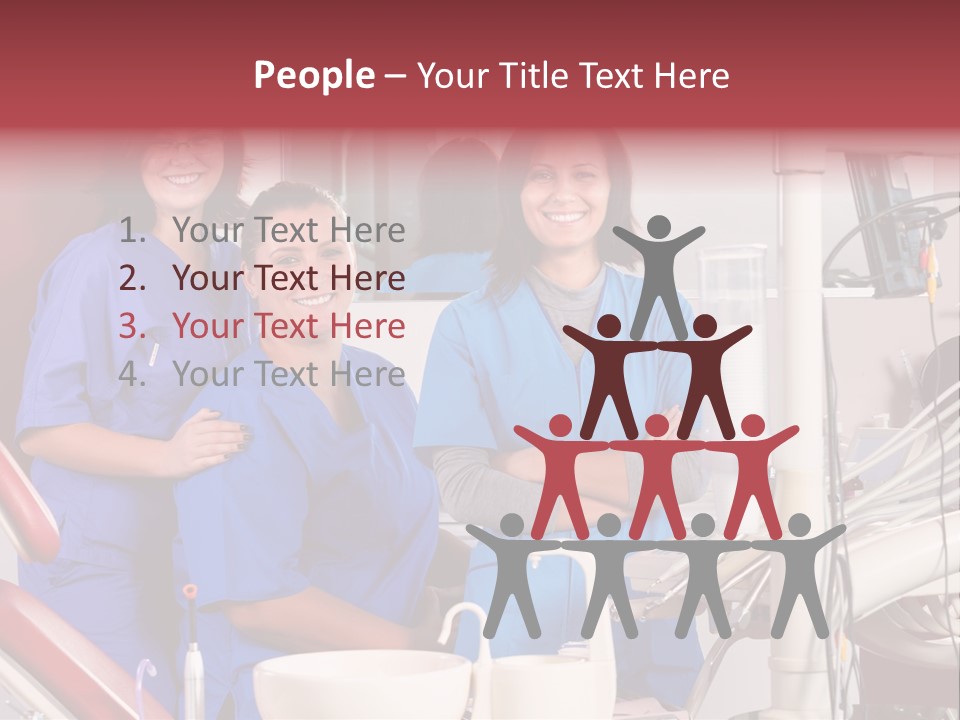 A Group Of Women In Scrubs Standing Next To Each Other PowerPoint Template