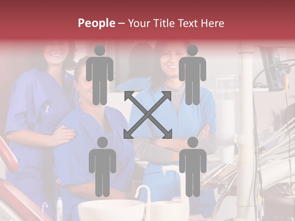 A Group Of Women In Scrubs Standing Next To Each Other PowerPoint Template