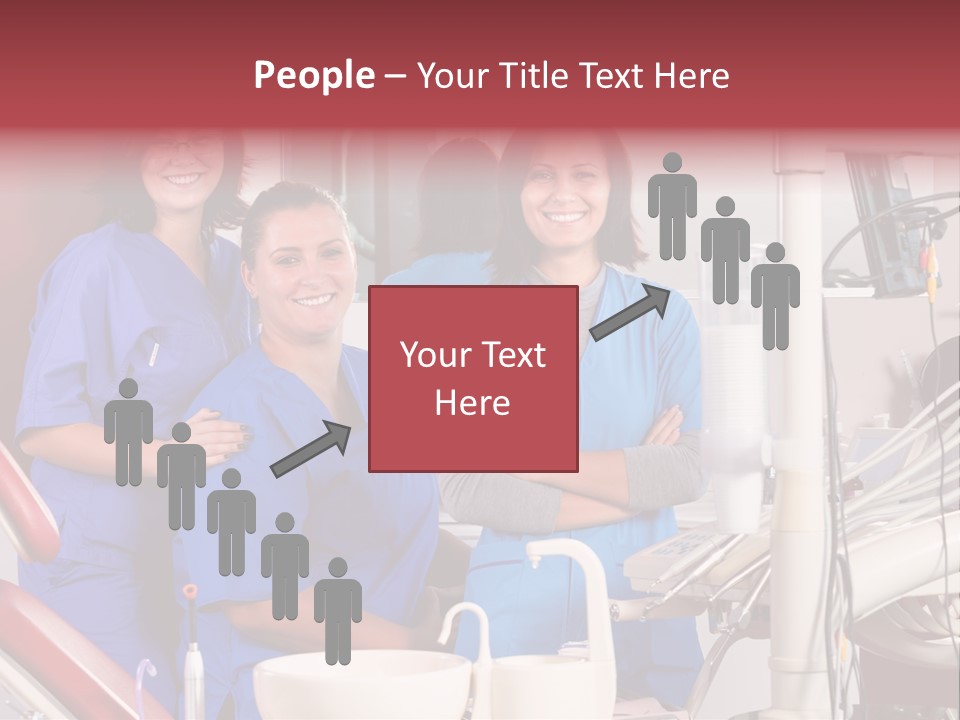 A Group Of Women In Scrubs Standing Next To Each Other PowerPoint Template