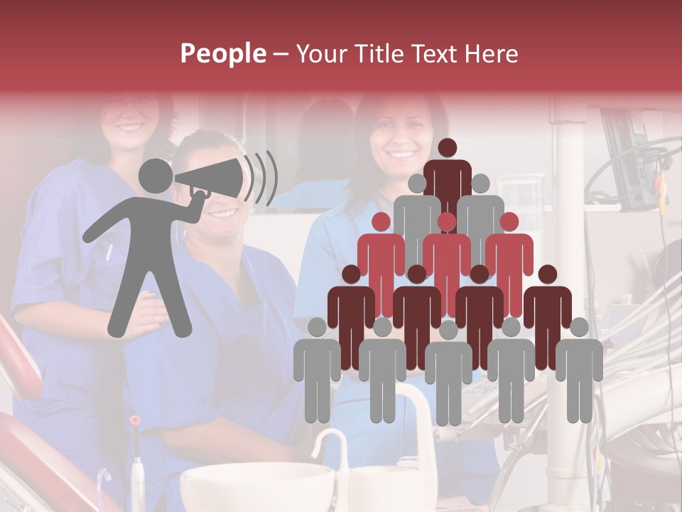 A Group Of Women In Scrubs Standing Next To Each Other PowerPoint Template