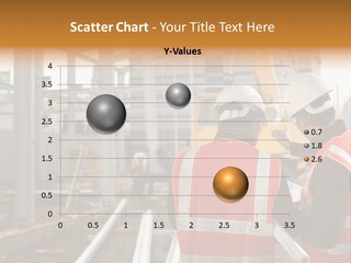 Two Men In Safety Vests Standing In Front Of A Construction Site PowerPoint Template