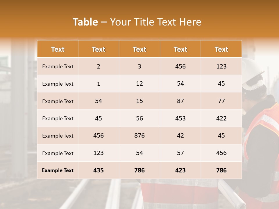 Two Men In Safety Vests Standing In Front Of A Construction Site PowerPoint Template