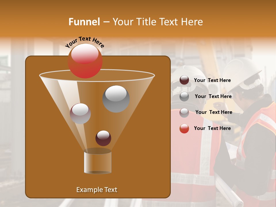 Two Men In Safety Vests Standing In Front Of A Construction Site PowerPoint Template