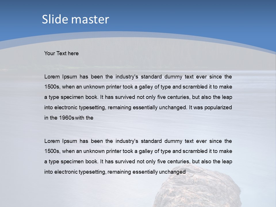 A Lake With Rocks In The Water And Mountains In The Background PowerPoint Template