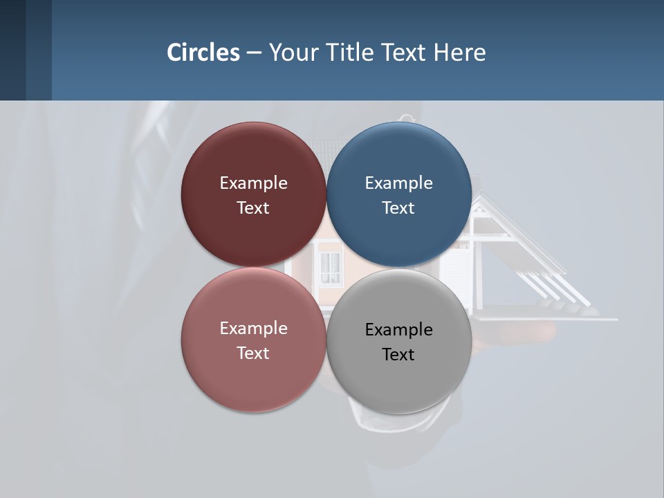 A Man In A Suit Holding A Model Of A House PowerPoint Template