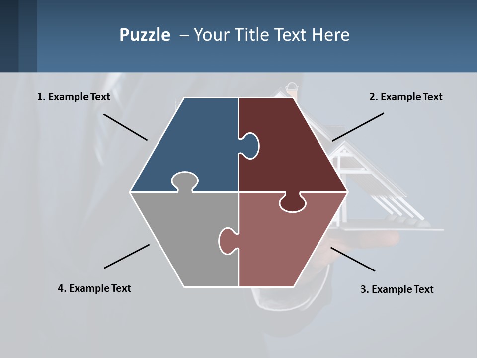 A Man In A Suit Holding A Model Of A House PowerPoint Template