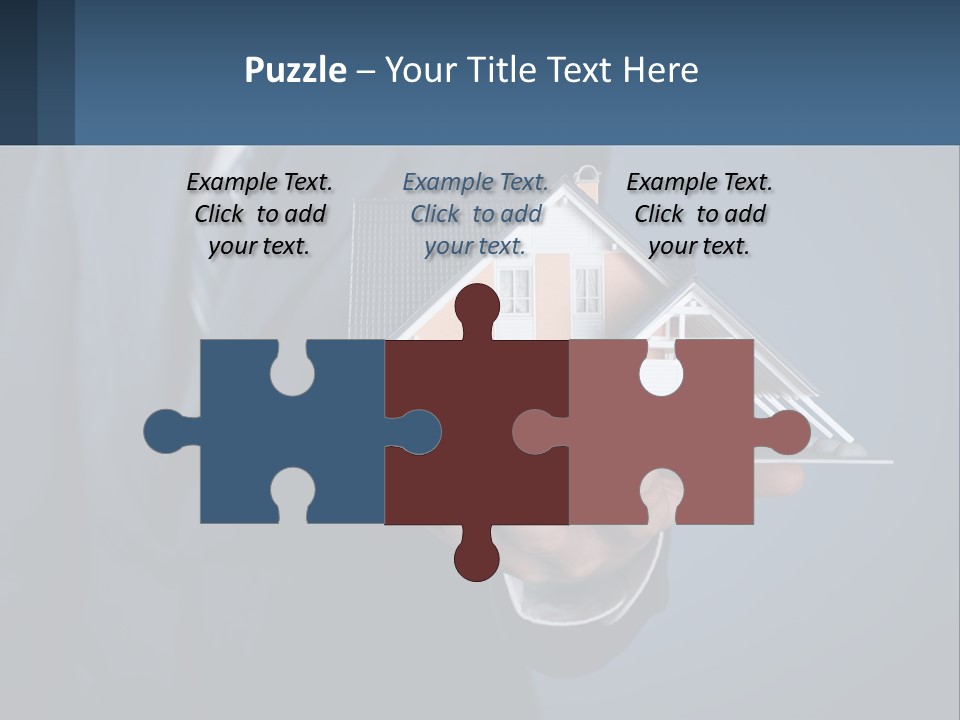 A Man In A Suit Holding A Model Of A House PowerPoint Template