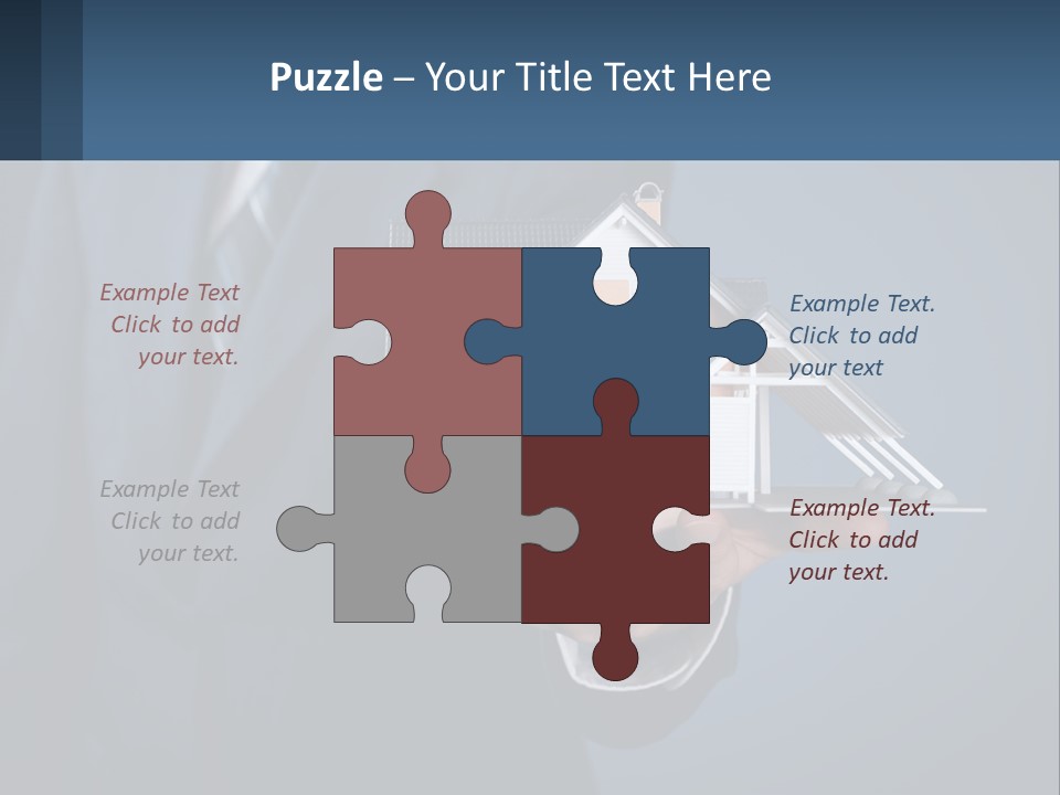 A Man In A Suit Holding A Model Of A House PowerPoint Template