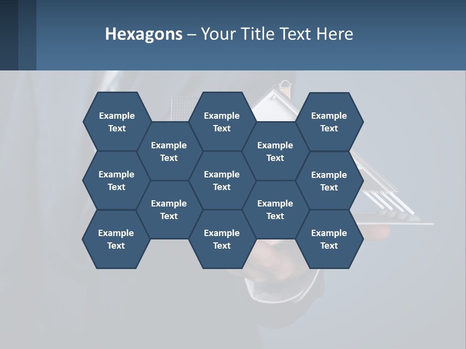 A Man In A Suit Holding A Model Of A House PowerPoint Template