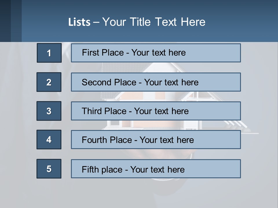 A Man In A Suit Holding A Model Of A House PowerPoint Template