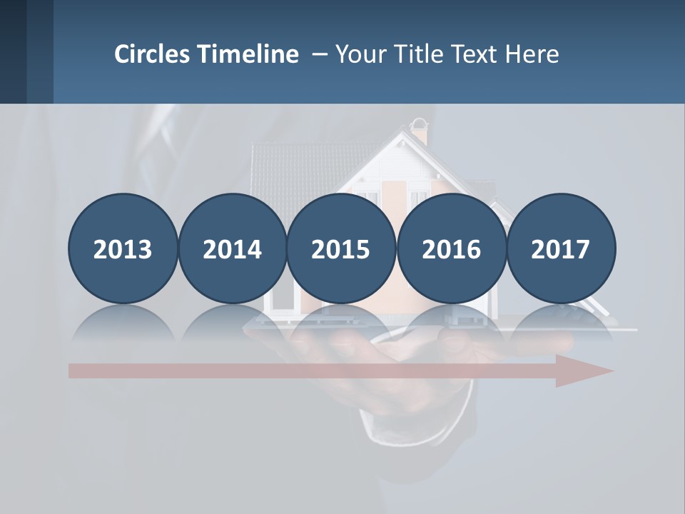 A Man In A Suit Holding A Model Of A House PowerPoint Template