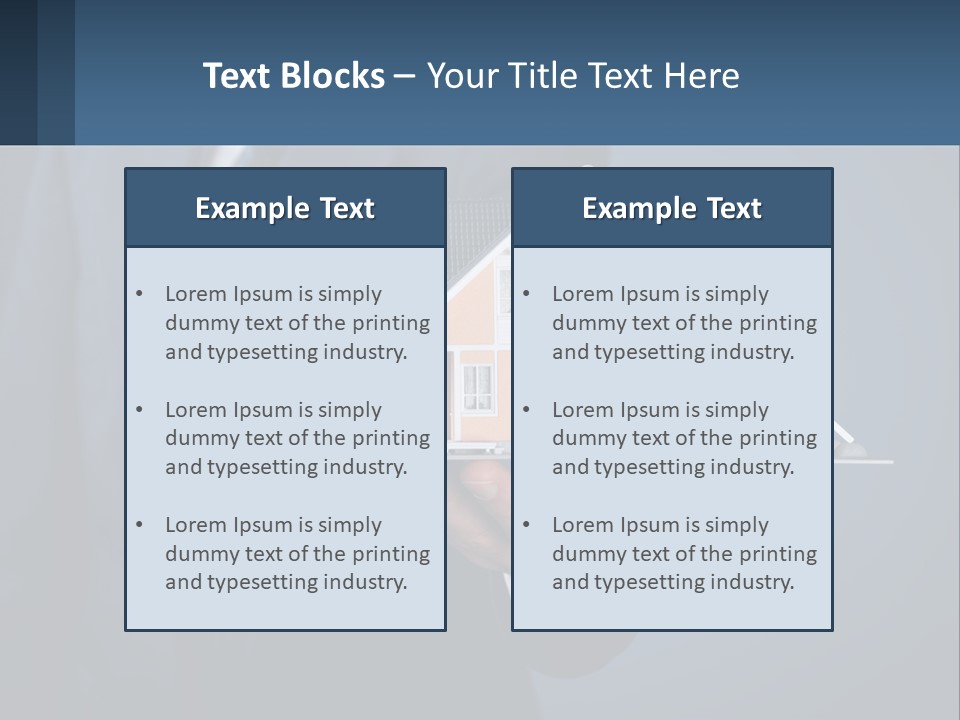 A Man In A Suit Holding A Model Of A House PowerPoint Template