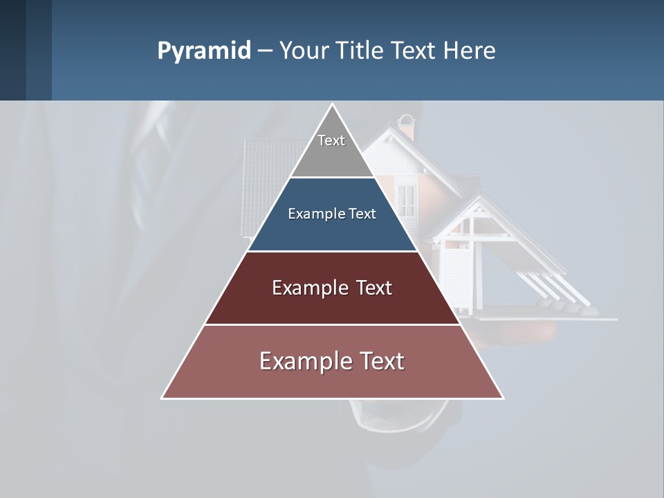 A Man In A Suit Holding A Model Of A House PowerPoint Template