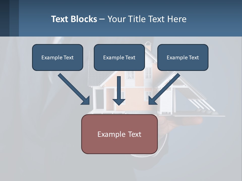A Man In A Suit Holding A Model Of A House PowerPoint Template