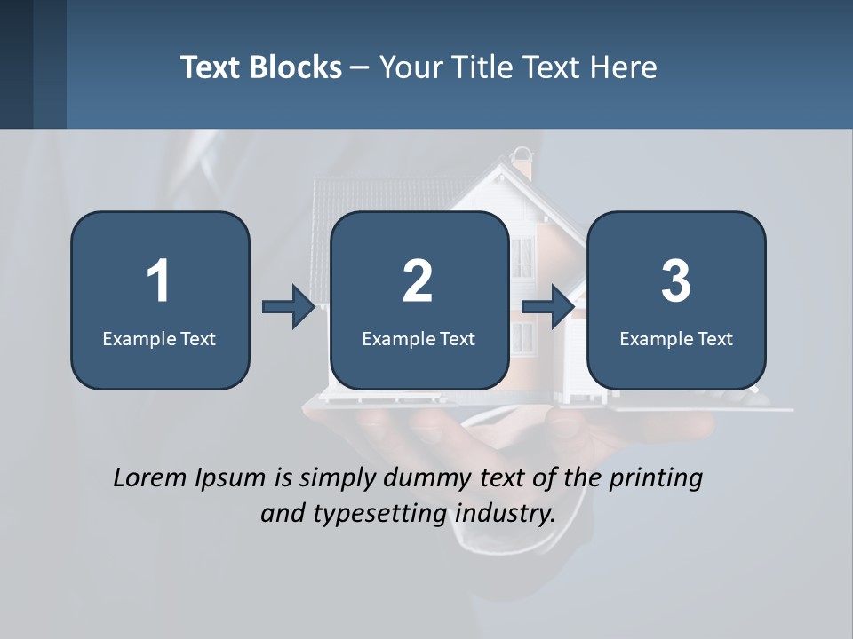 A Man In A Suit Holding A Model Of A House PowerPoint Template