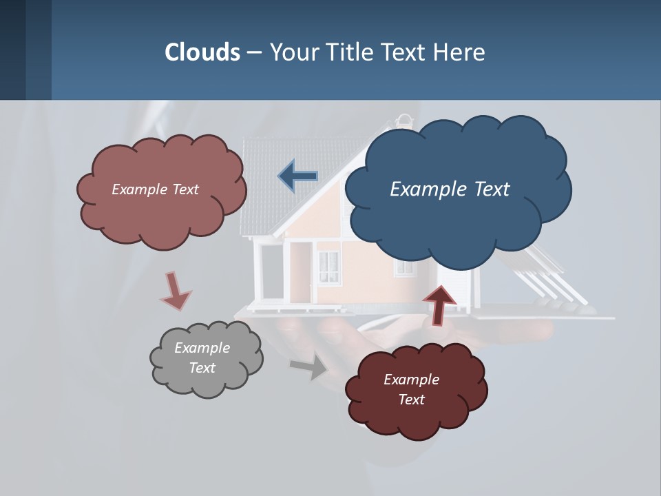 A Man In A Suit Holding A Model Of A House PowerPoint Template