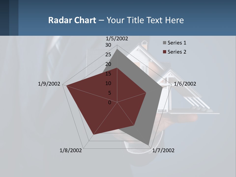 A Man In A Suit Holding A Model Of A House PowerPoint Template