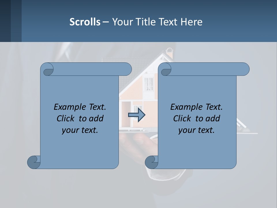 A Man In A Suit Holding A Model Of A House PowerPoint Template