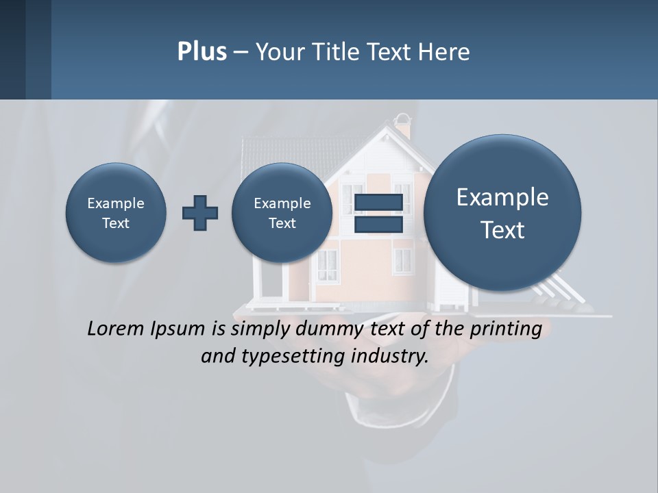 A Man In A Suit Holding A Model Of A House PowerPoint Template