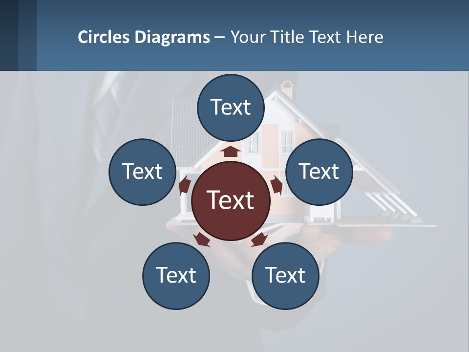 A Man In A Suit Holding A Model Of A House PowerPoint Template