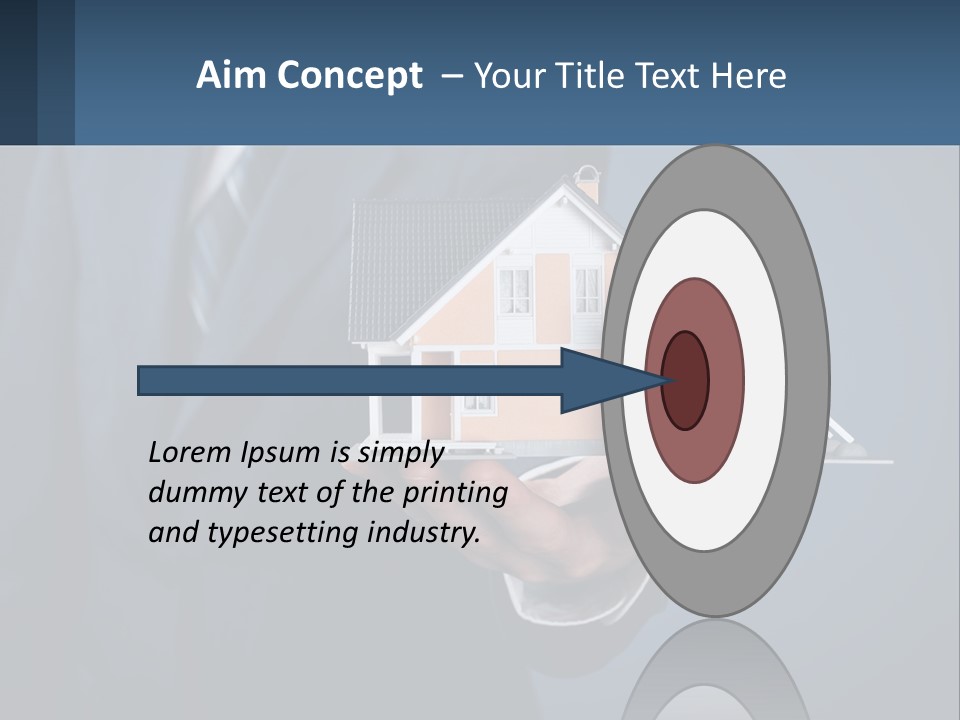 A Man In A Suit Holding A Model Of A House PowerPoint Template