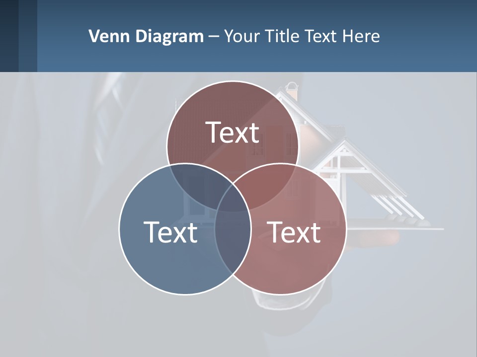 A Man In A Suit Holding A Model Of A House PowerPoint Template