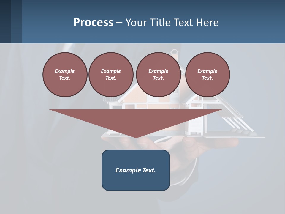 A Man In A Suit Holding A Model Of A House PowerPoint Template