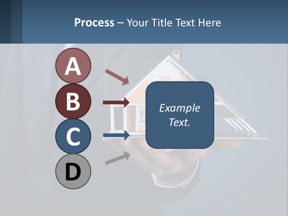 A Man In A Suit Holding A Model Of A House PowerPoint Template