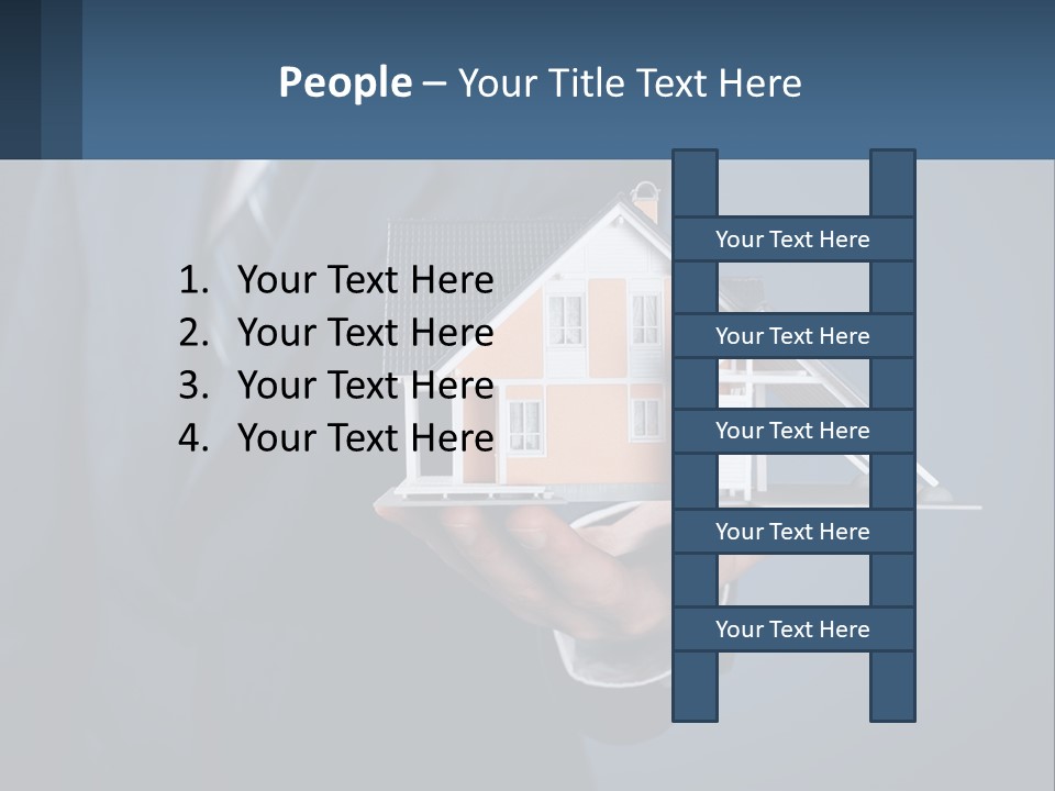 A Man In A Suit Holding A Model Of A House PowerPoint Template