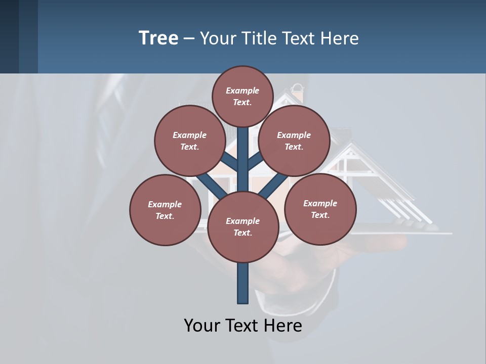 A Man In A Suit Holding A Model Of A House PowerPoint Template