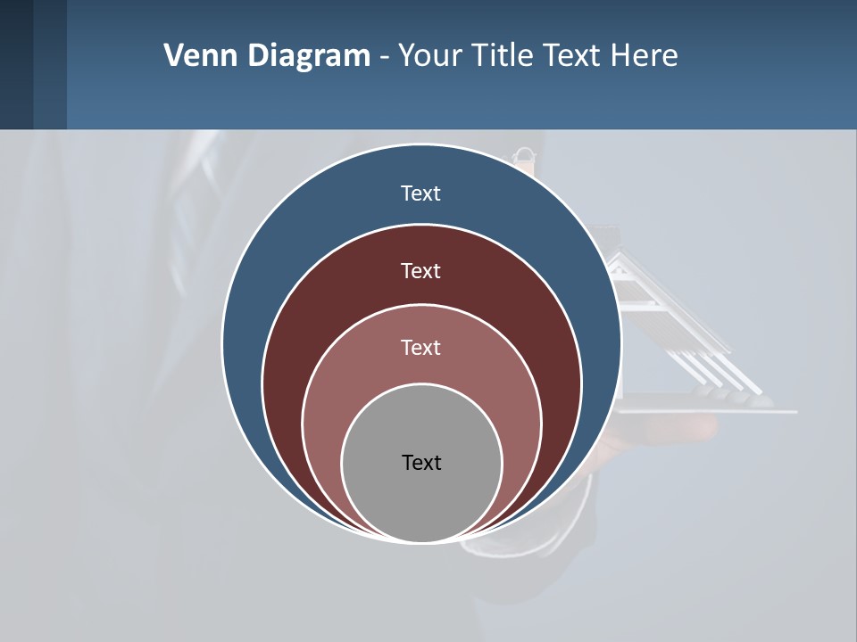 A Man In A Suit Holding A Model Of A House PowerPoint Template