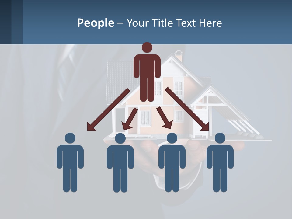 A Man In A Suit Holding A Model Of A House PowerPoint Template