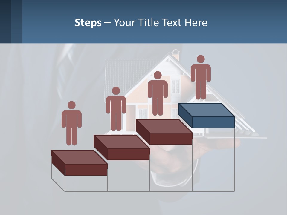 A Man In A Suit Holding A Model Of A House PowerPoint Template