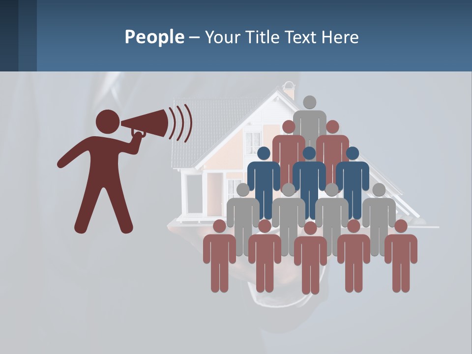 A Man In A Suit Holding A Model Of A House PowerPoint Template