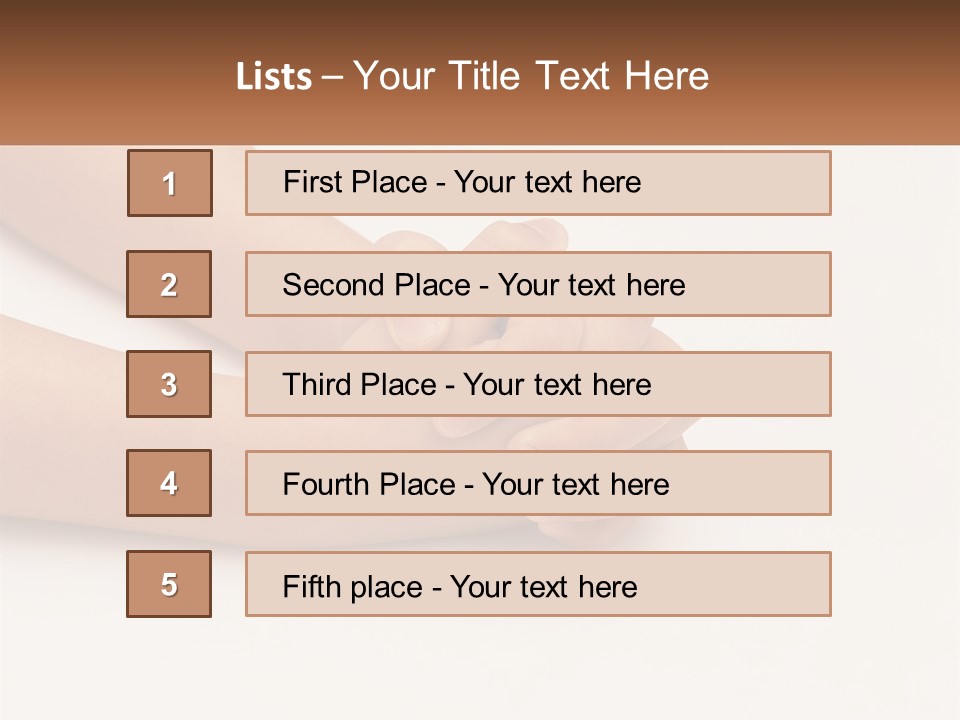 A Child's Hands Holding Another Child's Hand PowerPoint Template