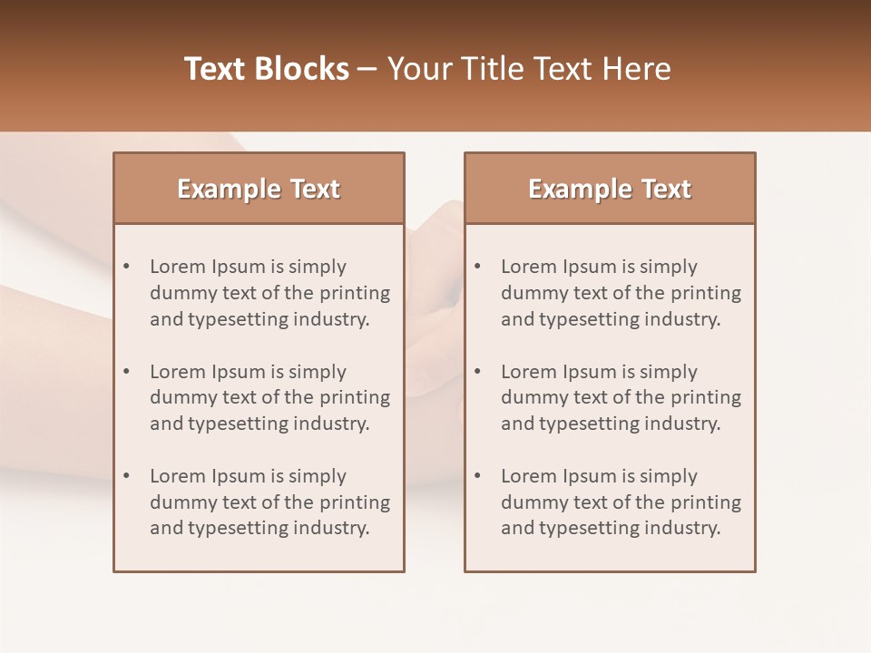A Child's Hands Holding Another Child's Hand PowerPoint Template