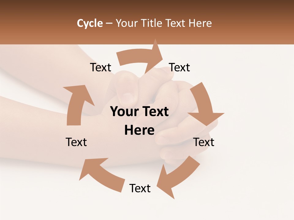 A Child's Hands Holding Another Child's Hand PowerPoint Template