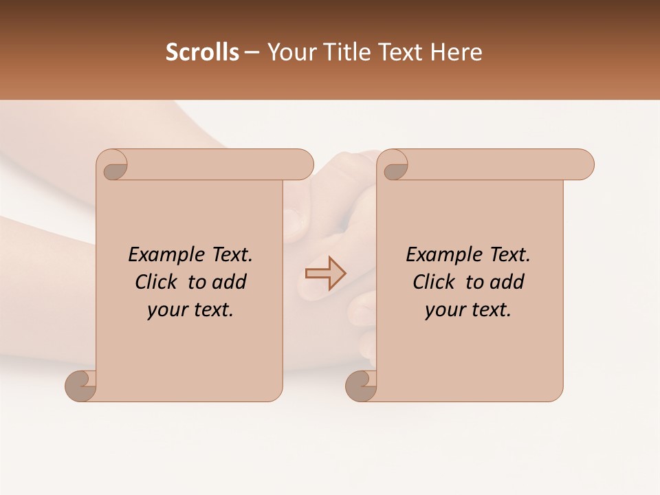 A Child's Hands Holding Another Child's Hand PowerPoint Template