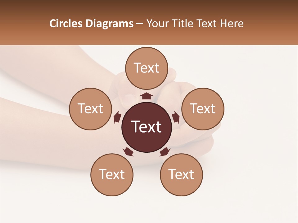 A Child's Hands Holding Another Child's Hand PowerPoint Template