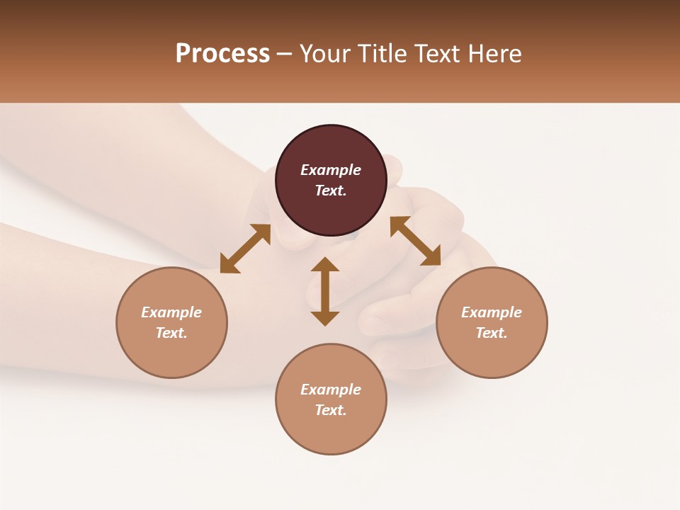 A Child's Hands Holding Another Child's Hand PowerPoint Template