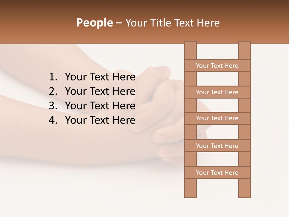 A Child's Hands Holding Another Child's Hand PowerPoint Template