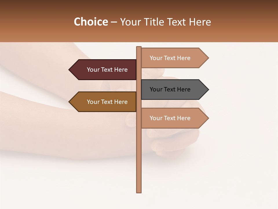 A Child's Hands Holding Another Child's Hand PowerPoint Template