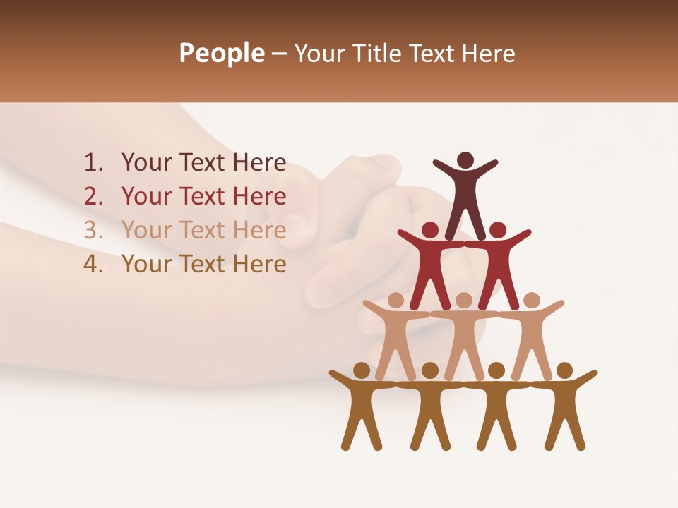 A Child's Hands Holding Another Child's Hand PowerPoint Template