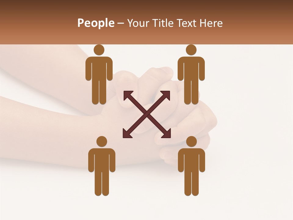 A Child's Hands Holding Another Child's Hand PowerPoint Template