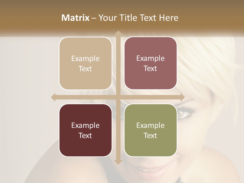 A Woman With Blonde Hair Is Posing For A Picture PowerPoint Template